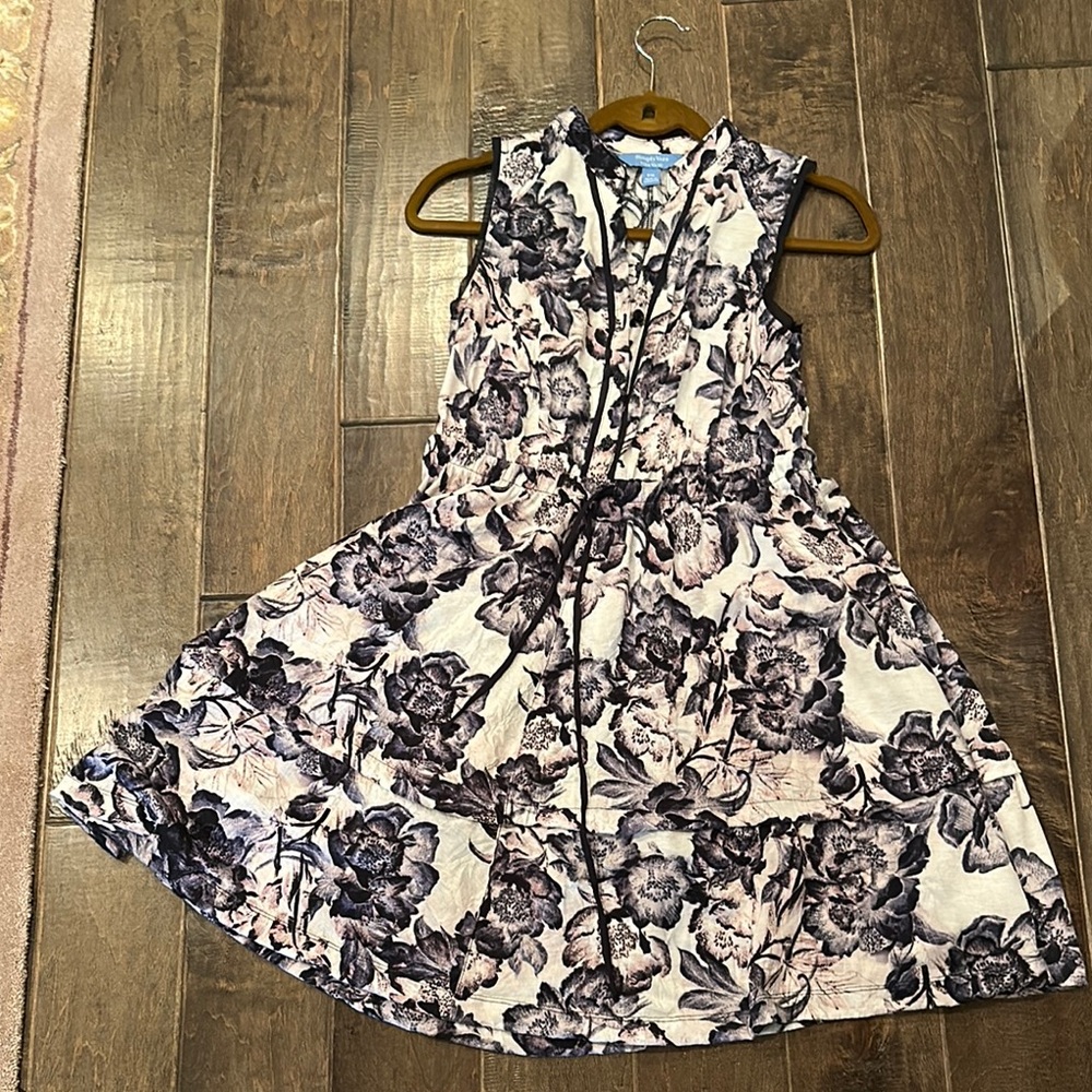 Blue floral Sleeveless V-Neck Casual Sundress